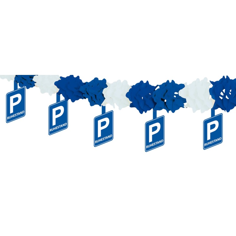Retirement traffic sign garland 4m