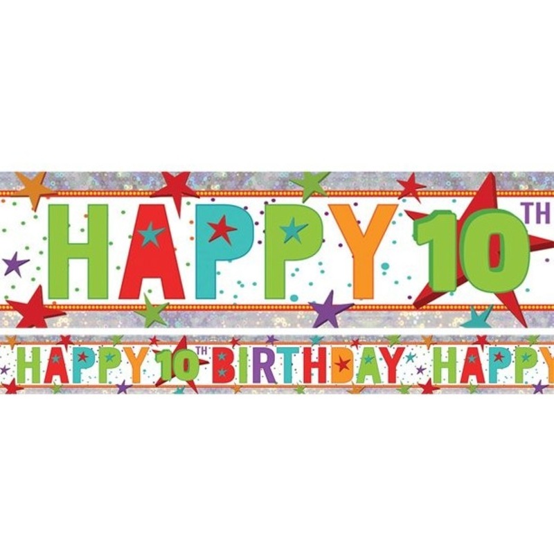 10th birthday foil banner 2.7mx 12.7cm