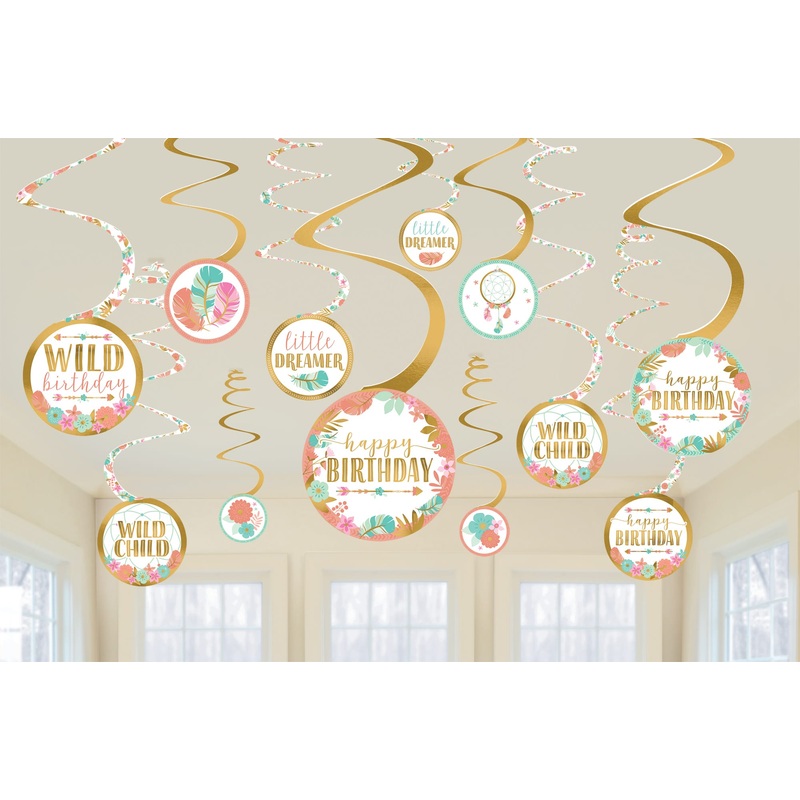 12 Boho Summer decorative spirals
