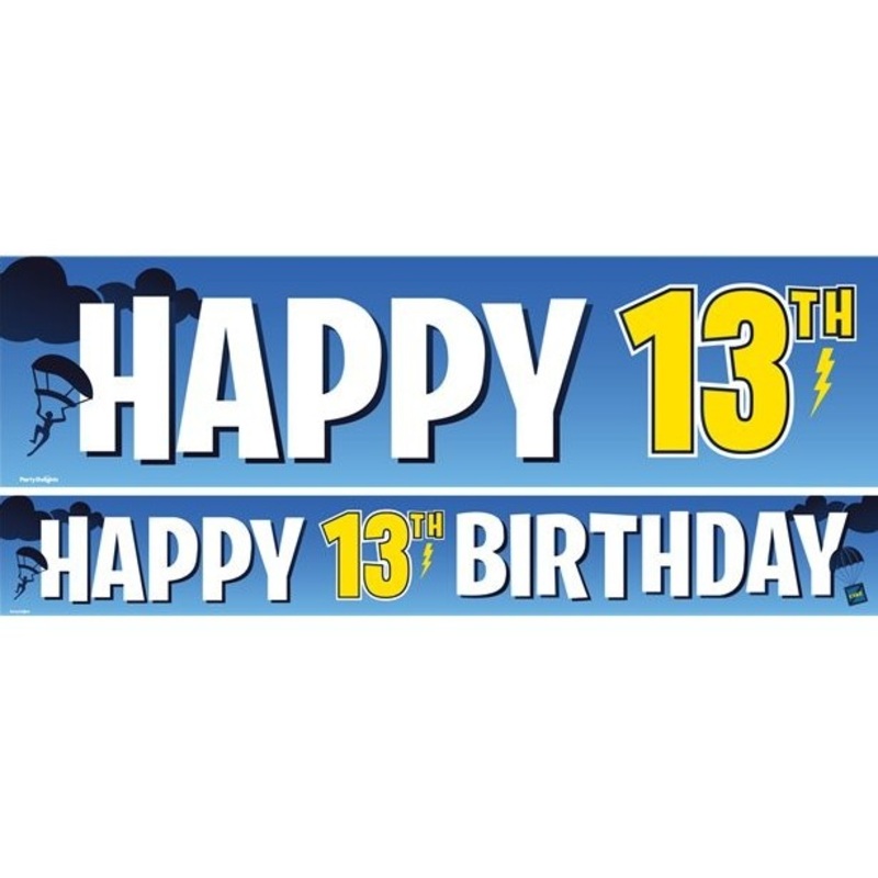 3 13th birthday paper banners boys