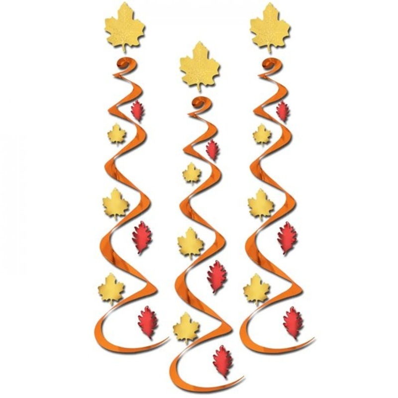 3 autumnal spiral hangers 80cm
