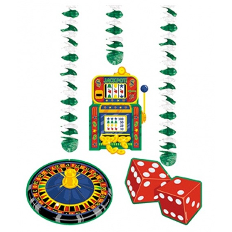 3-piece casino party hanging decoration set
