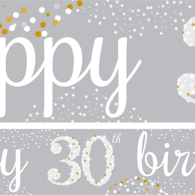 30th birthday paper banners 3 pieces 1m