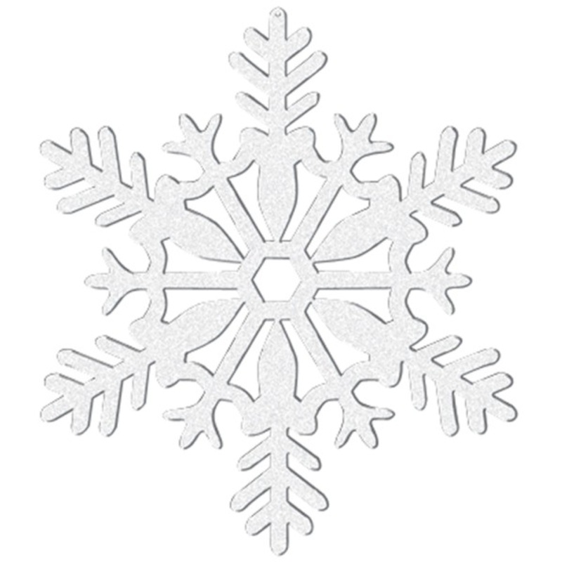 4 Glitter Snowflake Hanging Decorations 10cm