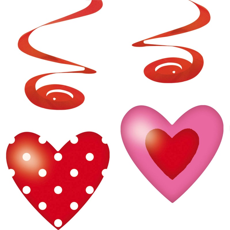 4 heart moments spiral hangers 80cm