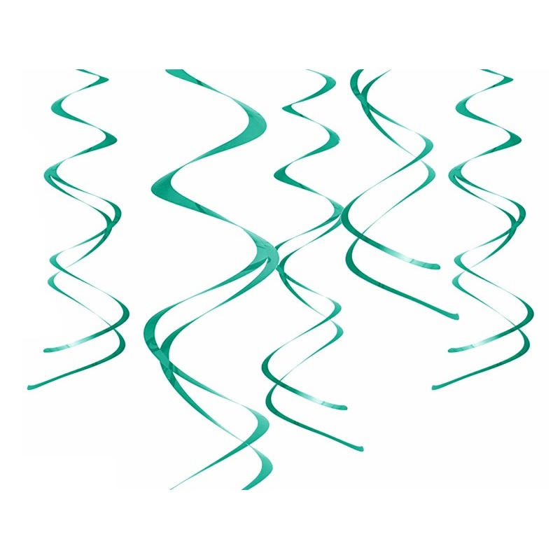 5 sea green deco spirals 60cm