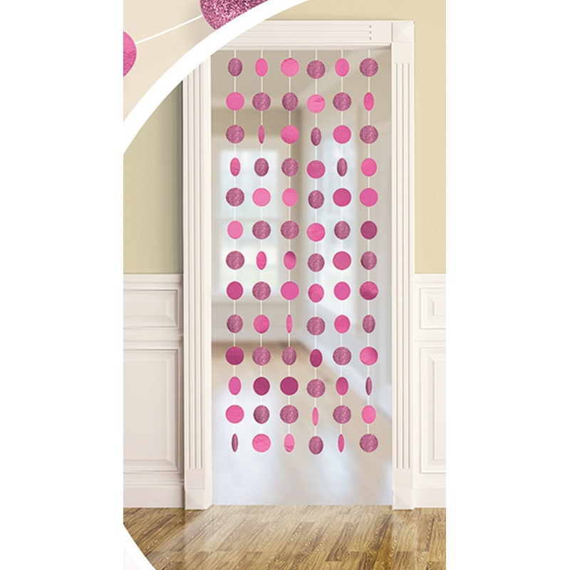 6 decorative hangers Sparkling Circles Pink