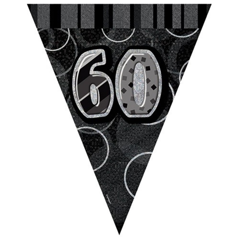 60th birthday black and white party pennant chain