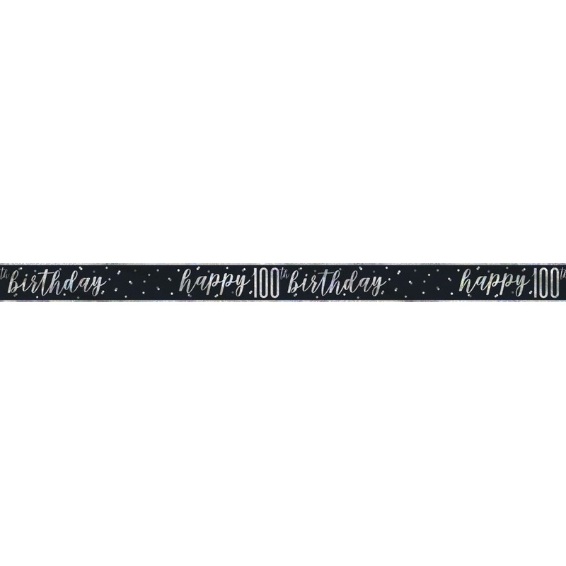Banner Happy 100th Black 2.74m