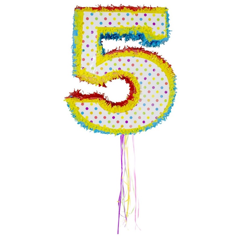 Colorful number 5 pinata