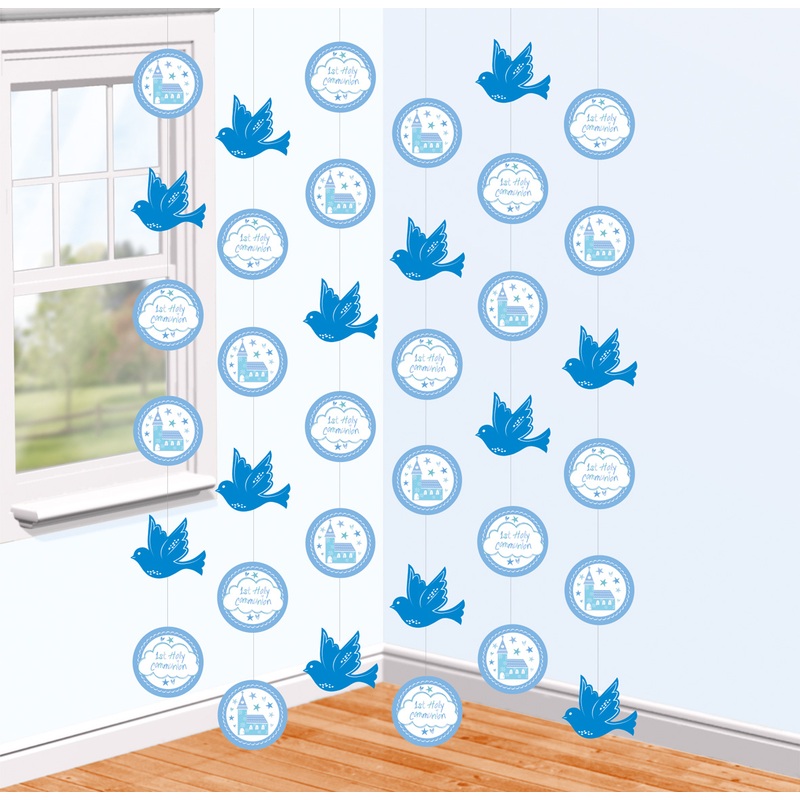 Communion hanging decoration blue 2m