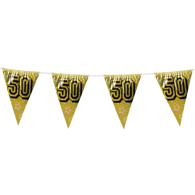 Golden 50 pennant chain holographic