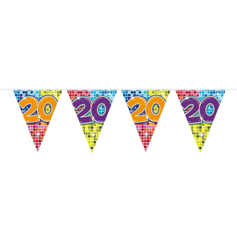 Groovy 20th Birthday pennant chain 3m