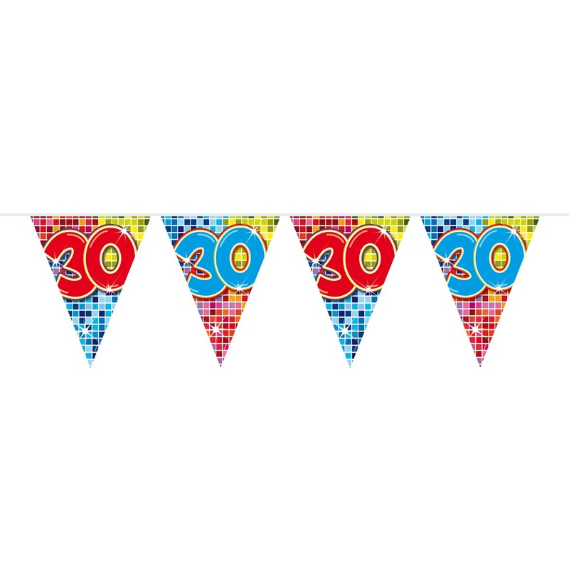 Groovy 30th Birthday pennant chain 6m