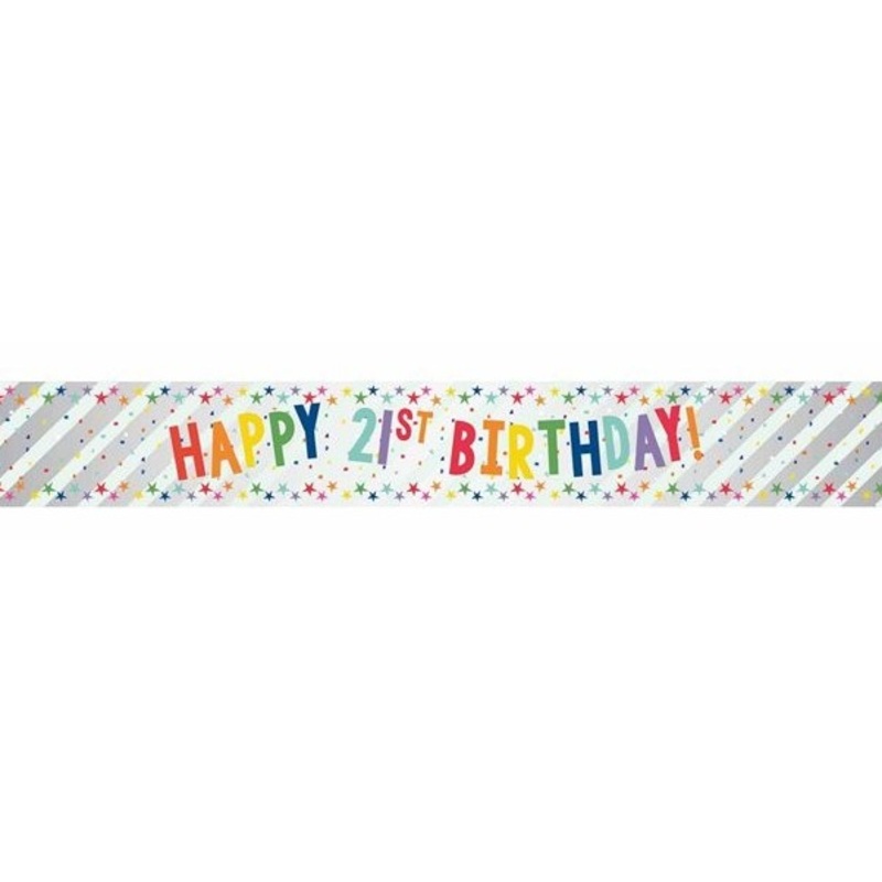 Happy 21st Birthday foil banner 2.7m