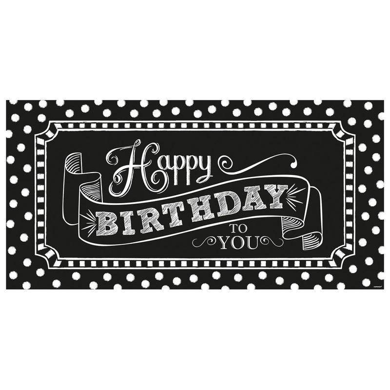 Happy Birthday To You Banner Black & White Party 165cm
