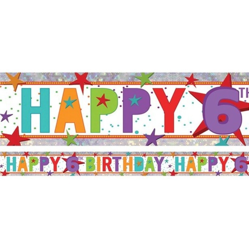 Holo 6th Birthday Banner 2.7m