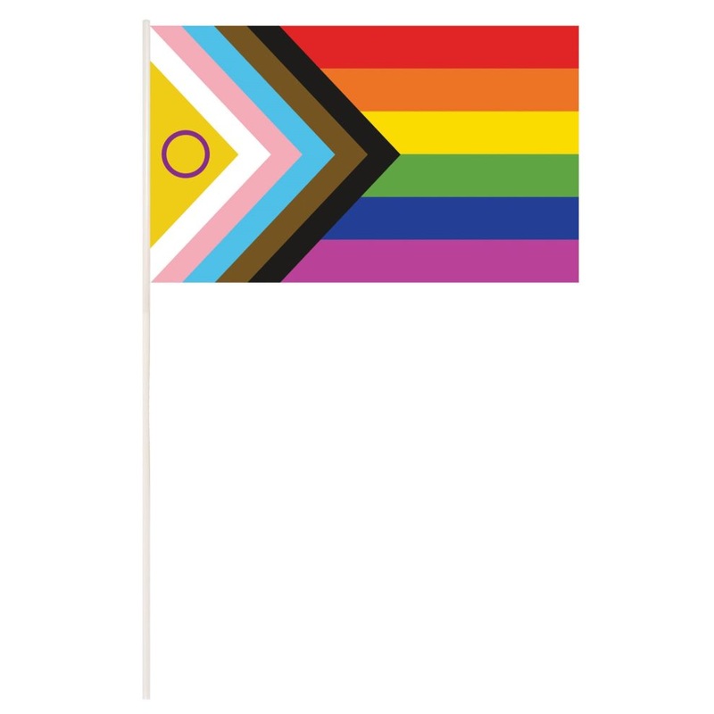 Intersex Progress Pride LGBTQ hand flag