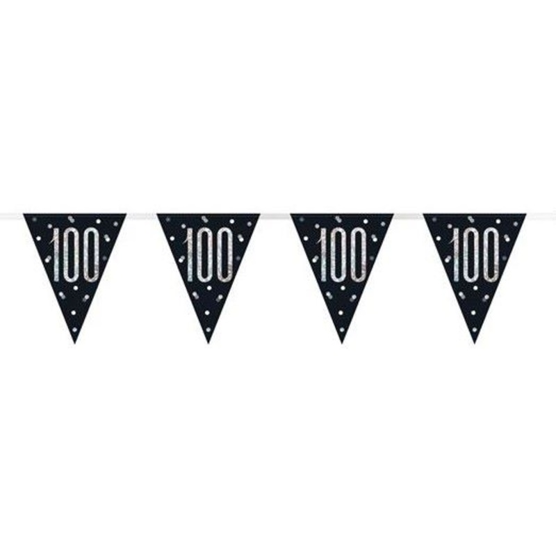 Pennant chain Happy 100th Black 2.74m