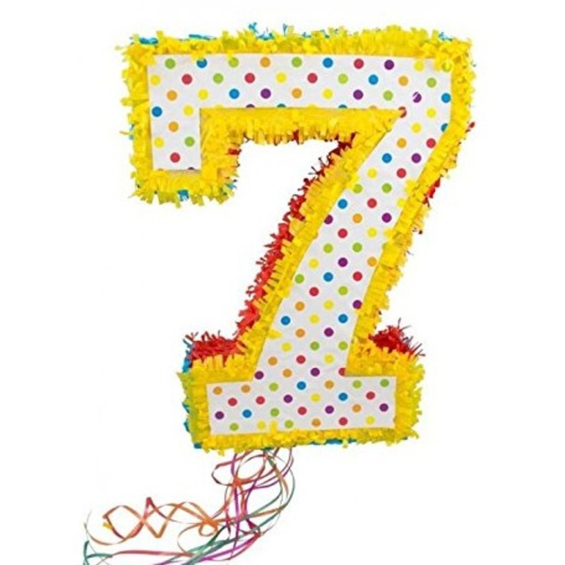 Pinata colorful number 7