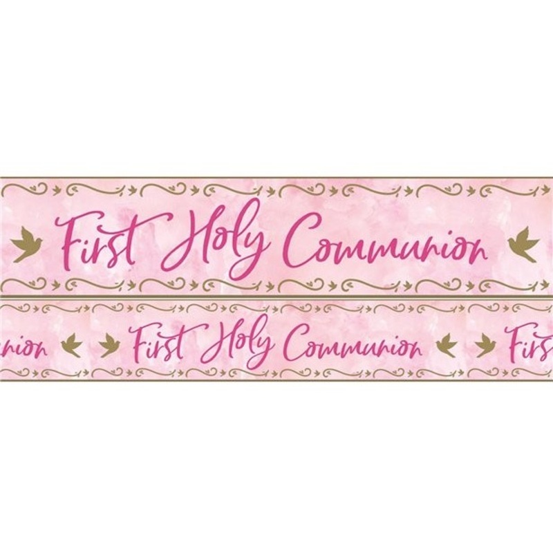 Pink communion foil banner 2.7m