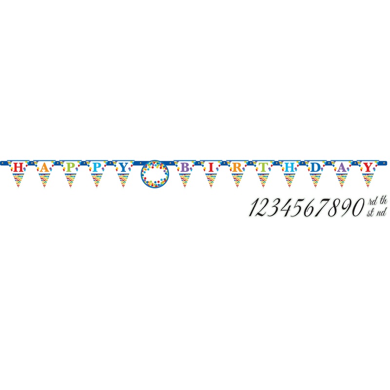Rainbow Birthday pennant chain 3.2m