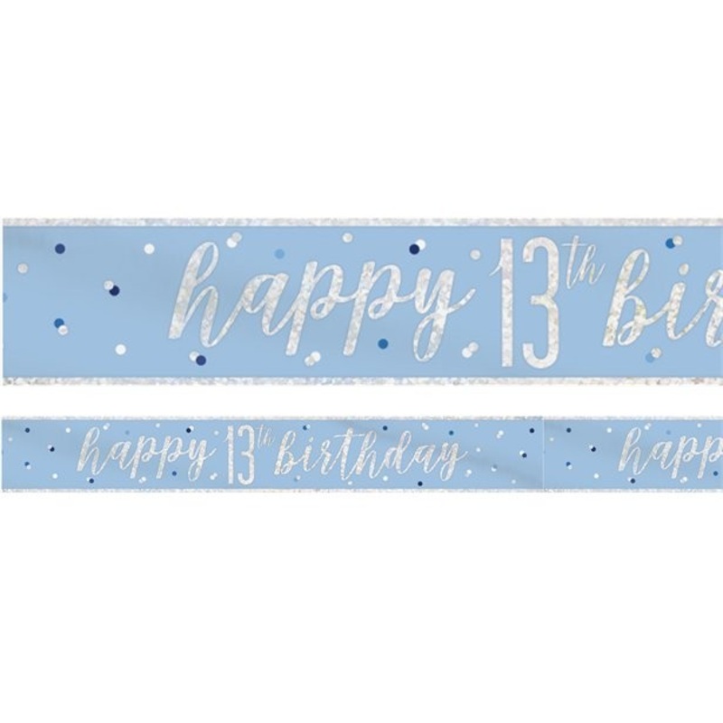 Sparkling Blue 13th Birthday Banner 2.75m