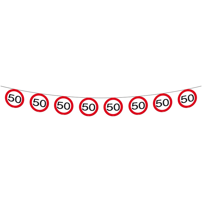 Traffic sign 50 pennant chain 12m