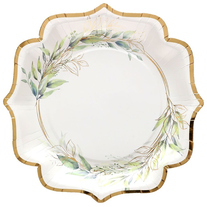 10 paper plates foliage 21x21cm