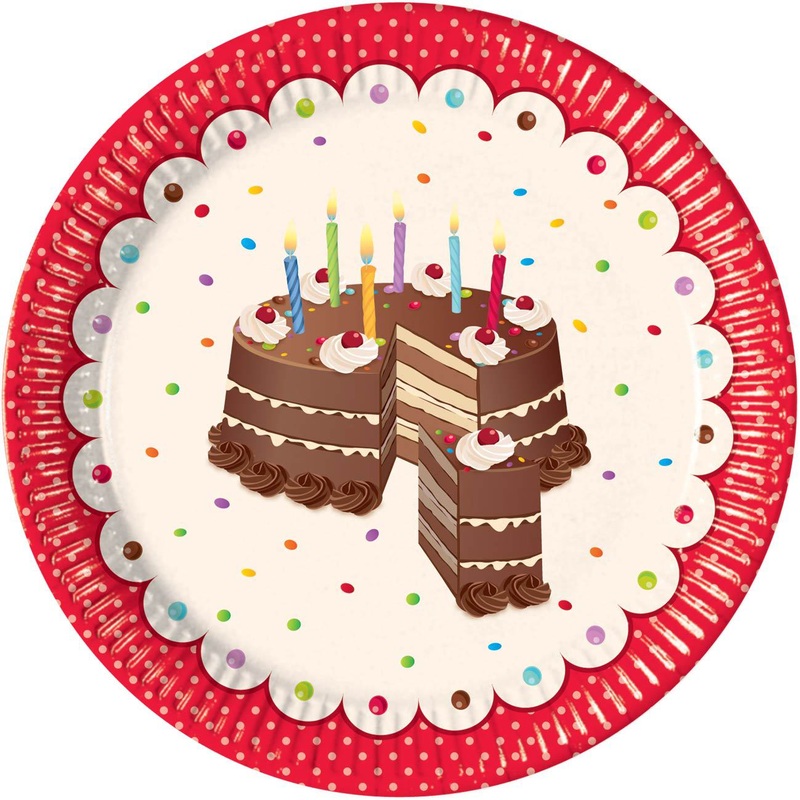 10 Sugar Birthday paper plates 20cm