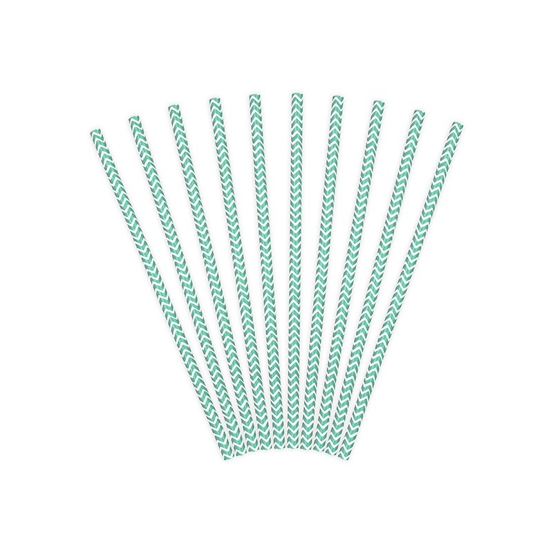 10 zigzag paper straws turquoise 19.5cm