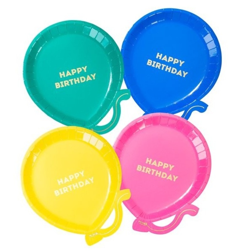 12 balloon polonaise paper plates 18cm