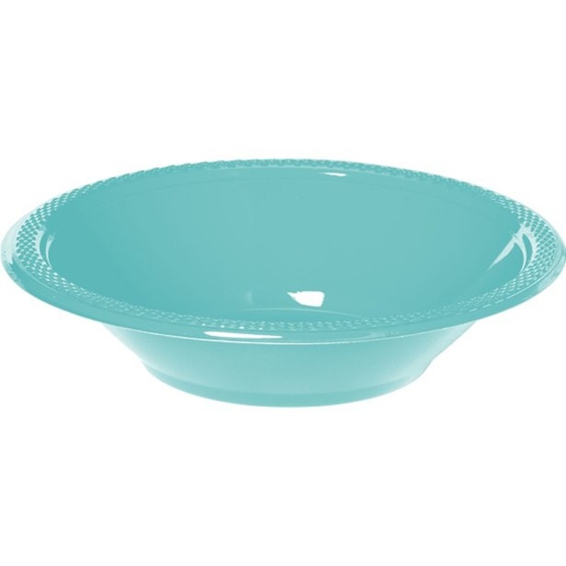 20 eggshell blue plastic bowls 340ml