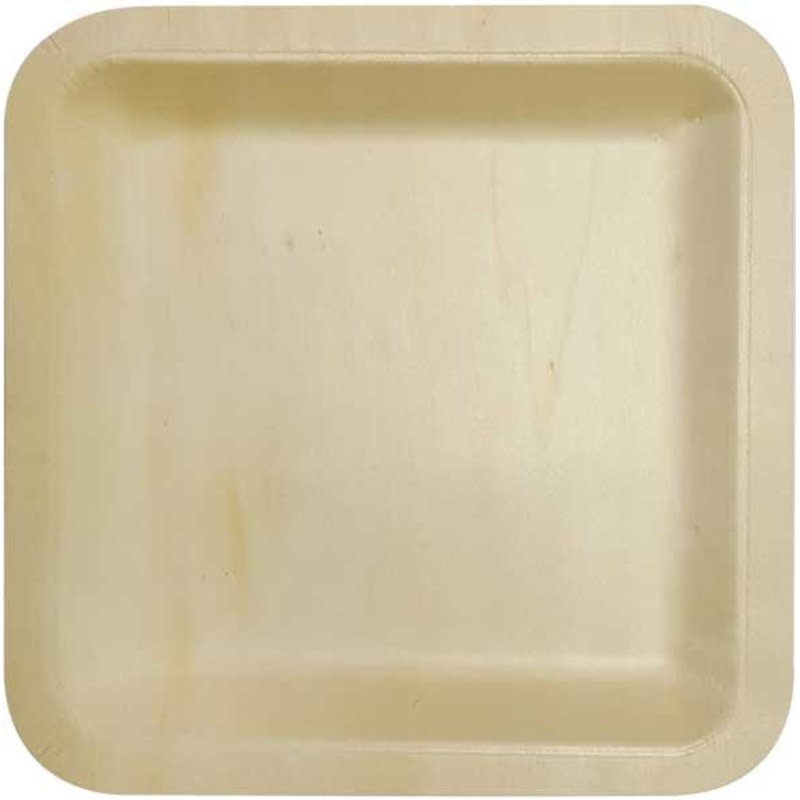 4 square wooden plates Monteverdi 21cm