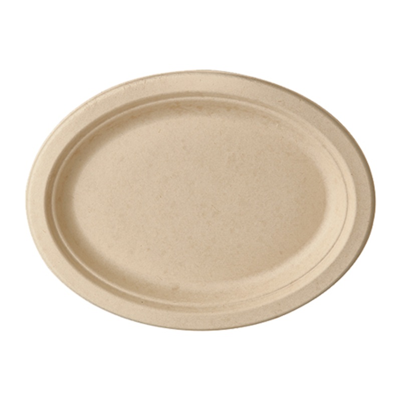 50 oval sugar cane plates natural 26 x 20cm