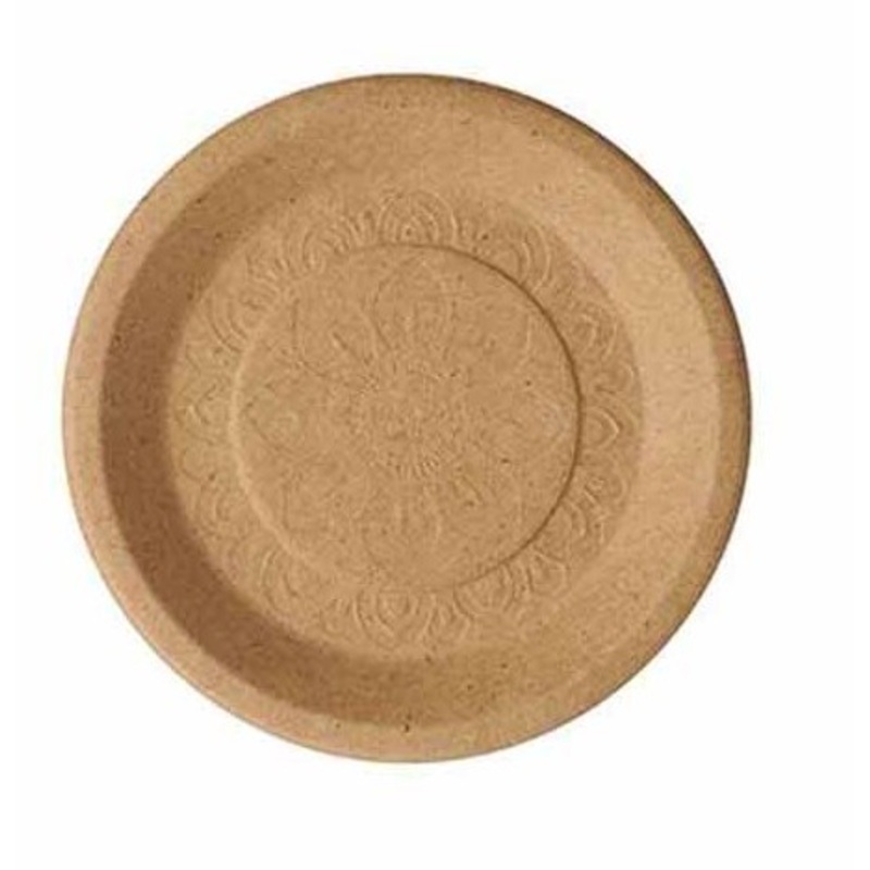 50 party plates made of agricultural waste 17.5cm