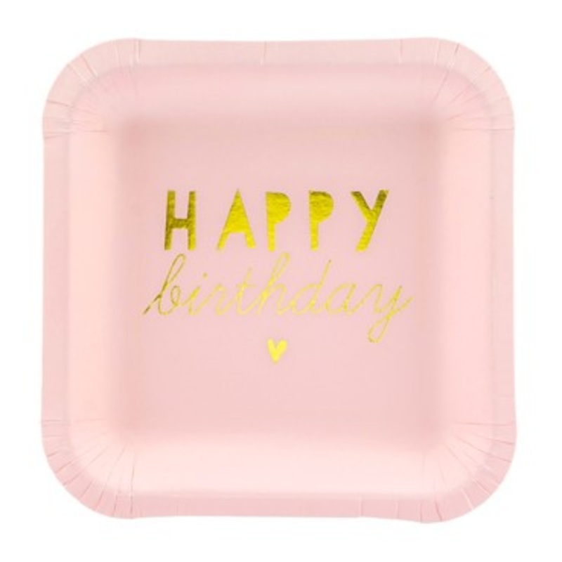 6 Glamorous Birthday paper plates 14cm