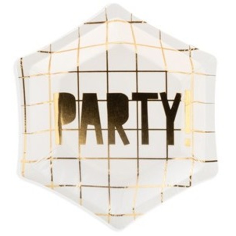 6 Party Night Paper Plates White 12.5cm