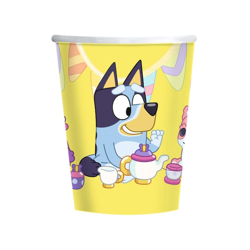 8 Bluey paper cups 266ml