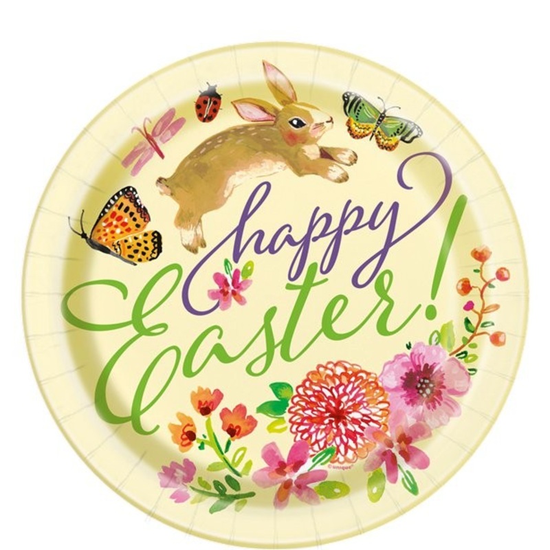 8 Easter bunny Hopsy paper plates 22cm
