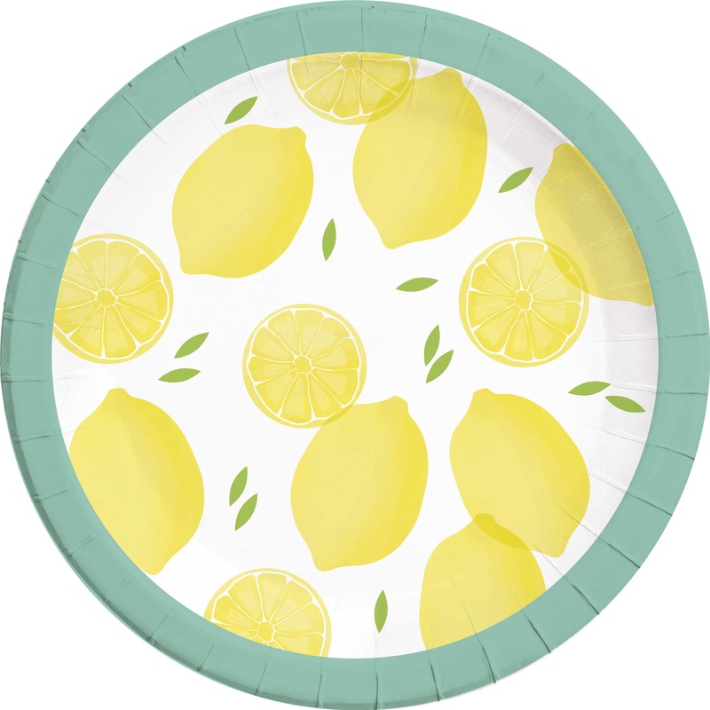 8 Fresh Lemon paper plates 23cm