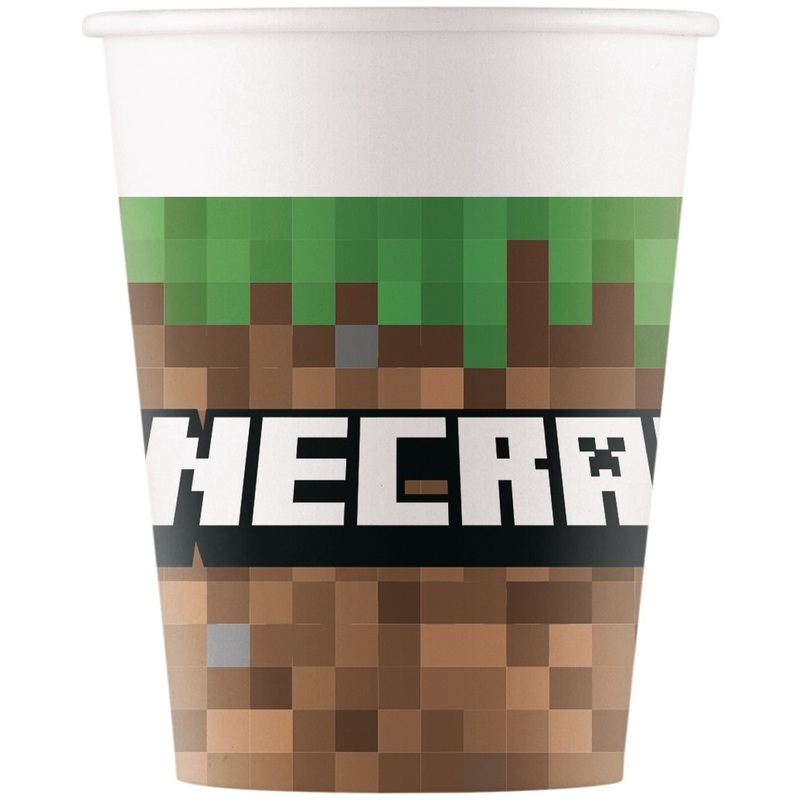 8 FSC Minecraft Party Paper Cups 200ml