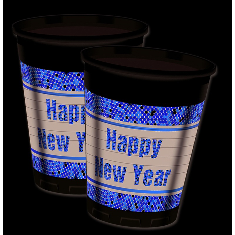 8 Funky New Year cups 200ml