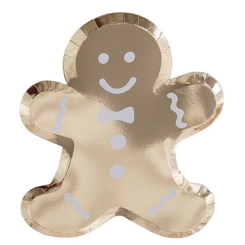 8 gingerbread man paper plates 29cm