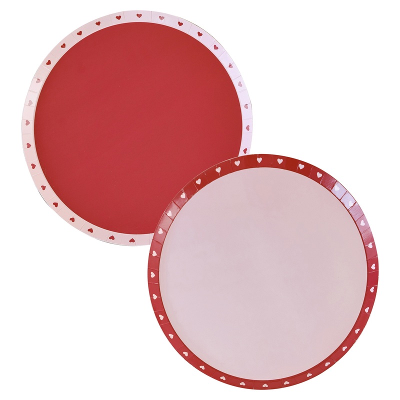 8 love whispers paper plates XXcm