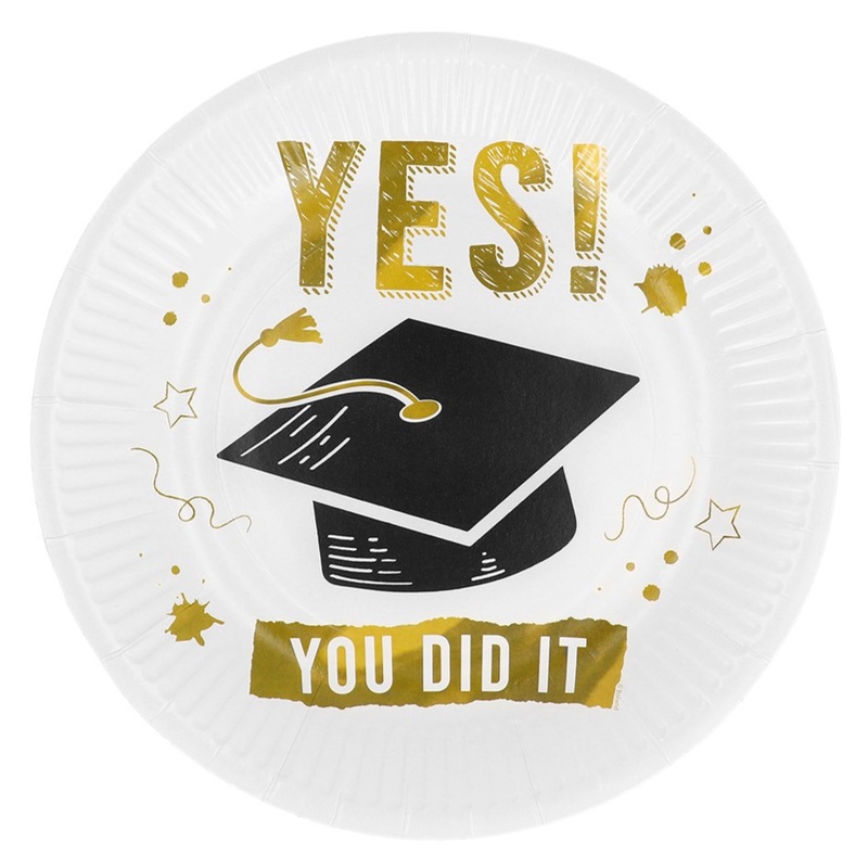 8 paper plates Graduation Glam 23cm