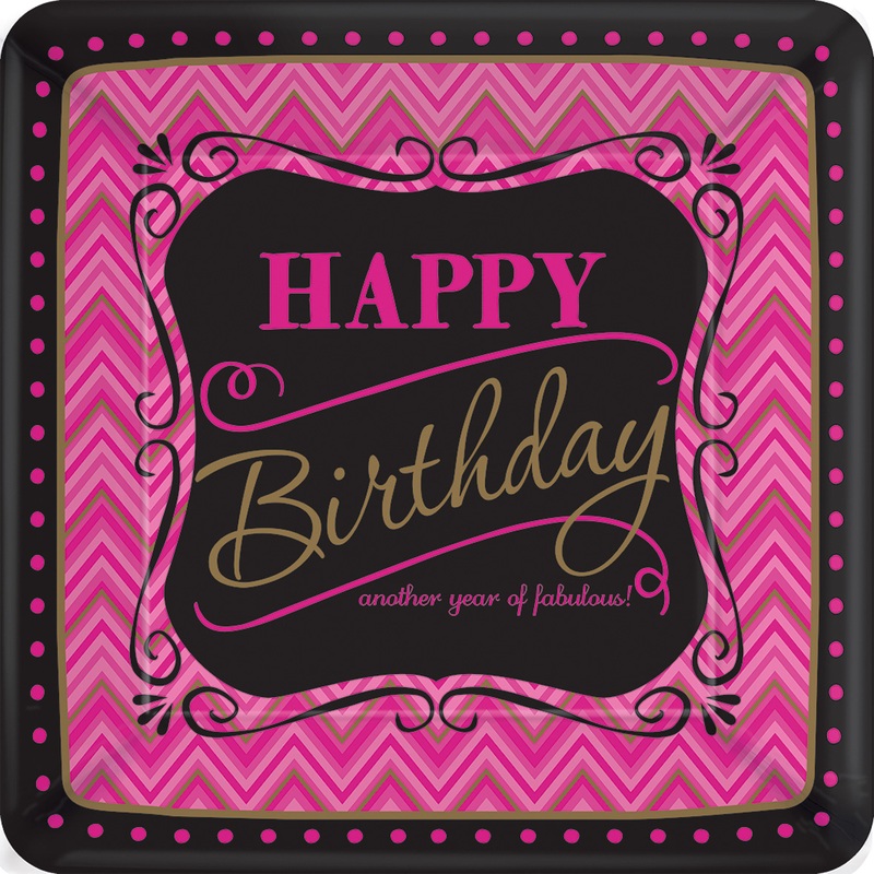 8 paper plates Partytime Pinkie Birthday 17.7cm