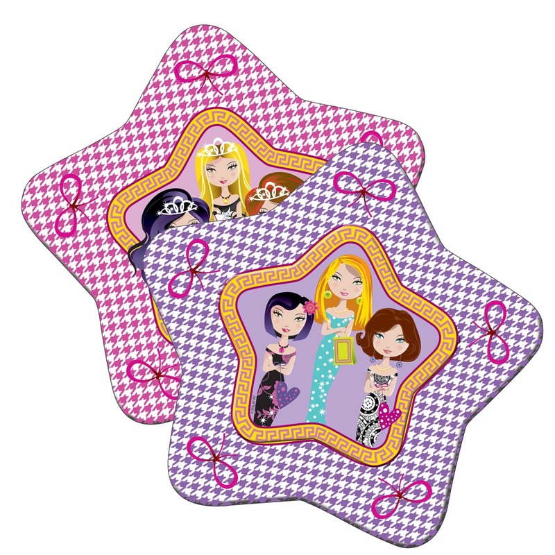 8 plates Glam Girls Stars 24cm