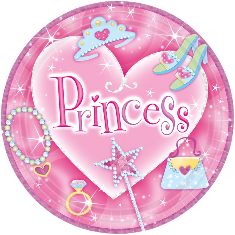 8 round paper plates Fashion Queen Pink 23cm