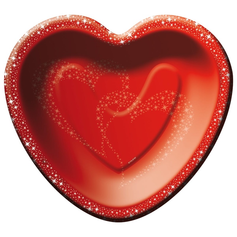 8 sparkling heart paper plates 23cm